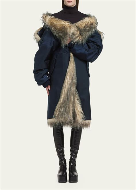 prada faux fur|More.